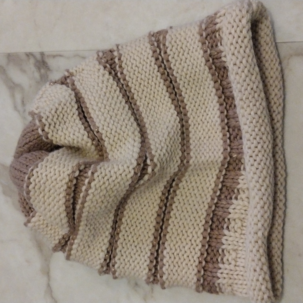 Icing beautifully knit hat.